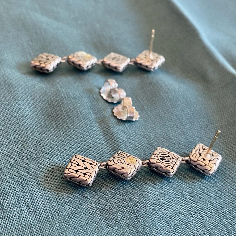 John Hardy Paul Four-Square Drop Earrings - Picture 10 of 10